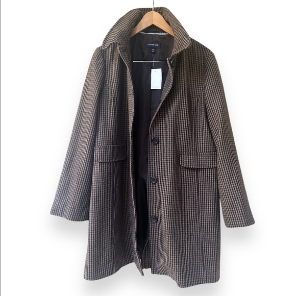 Lands’ End Women's Tweed Wool Car Coat | Women’s Size 14P | Spice Brown | $70.00 - Picture 2 of 9